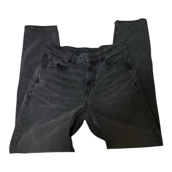 American Eagle Outfitters Black Stretch Straight Leg Jeans 4 Long - Picture 3 of 4